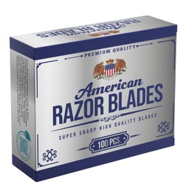 American Razor Blades by The Shave Factory - Super Sharp Double Edge Razor Blades, Japanese Steel, New Value Pack (100 PCS)