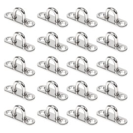 Funtery Pack of 20 Stainless Steel Eye Plates, M5 304 Stainless Steel Cover Plate, Eye Plate with Eyelet, Mounting Hooks, Stainless Steel Eyelets, Cover Plate, Eye Plates for Hanging, Eyelet Plate,