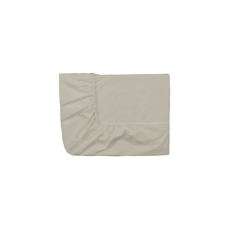 ESSIX Royal Line Cotton Percale Fitted Sheet, linen, 120 x