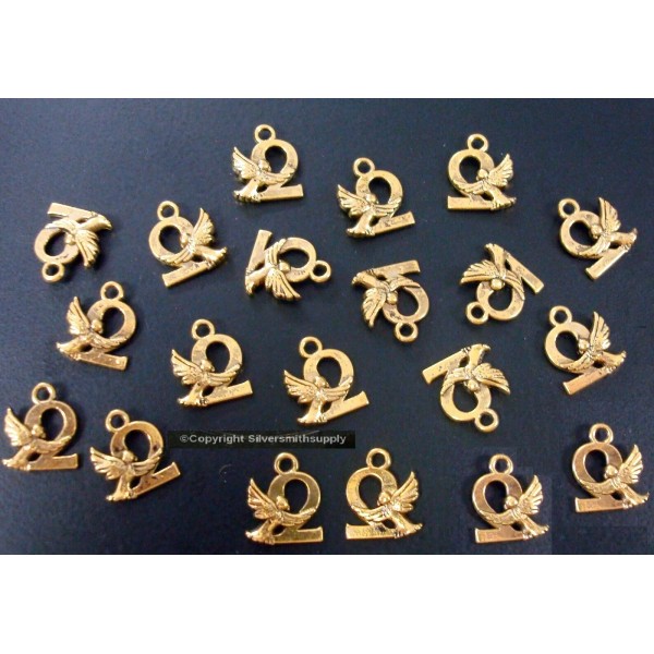 Silversmithsupply.com 20 Ant Gold plated Angel earring pendant charms you
