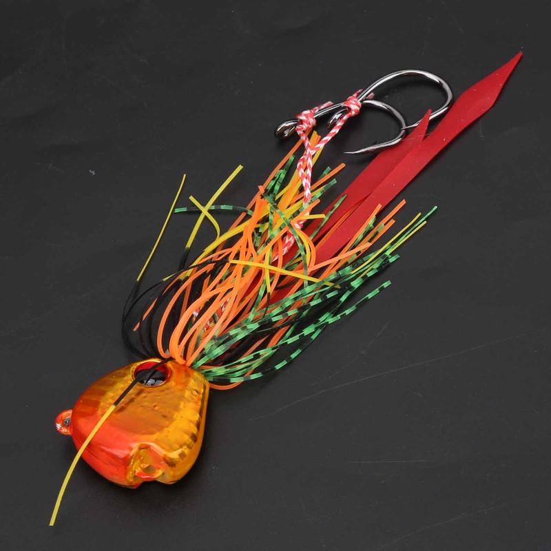 4Pcs 65g Fishing Artificial Baits Silicone Skirts Lures with Hook