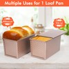 Beasea Pullman Loaf Pan with Lid, 2 Pack 1 lb