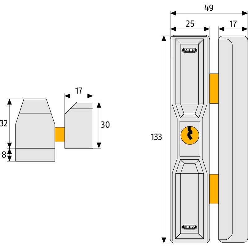 ABUS Roof Window Additional Fuse DF88 AL0125 - Roof Window