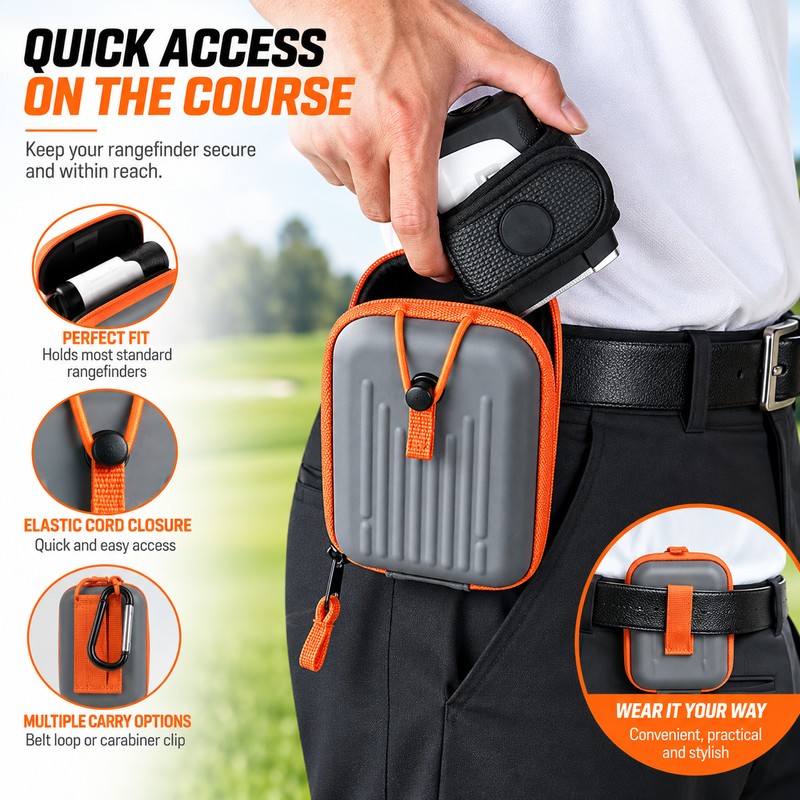 Golf Rangefinder Case for Golf Bag & Belt – Shockproof