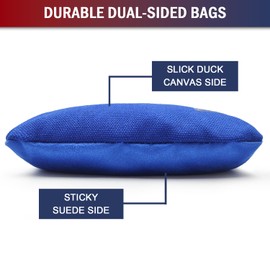 Dual Sided Corn Hole Bags Professional Cornhole Bags Set of 8 Regulation Corn Hole Bean Bags Slick and Stick