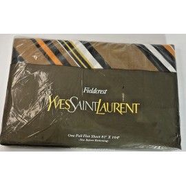 Fieldcrest 1970's Yves Saint Laurent Full Flat Sheet New in Package for Fieldcrest