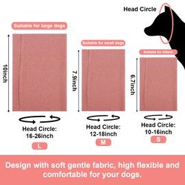 Ear Wraps for Dogs, Soft Dog Ear Muffs Dog Noise Cancelling Ear Muffs Breathable Dog Ear Cover Quiet Ears for Dogs Cats Neck and Ear Warmer (Pink & Black, L)