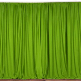 lovemyfabric 100% Polyester Window Curtain/Stage Backdrop Curtain/Photography Backdrop 58" Inch X 108" Inch (1, Lime Green)