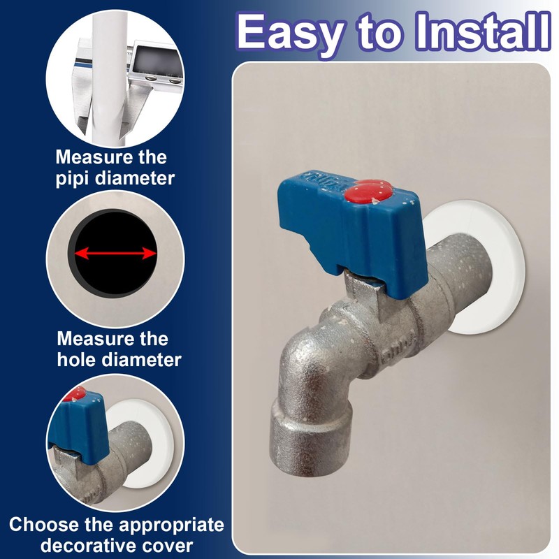 PATIKIL Wall Split Flange 2.1" (53mm), Round Detachable Escutcheon Plate