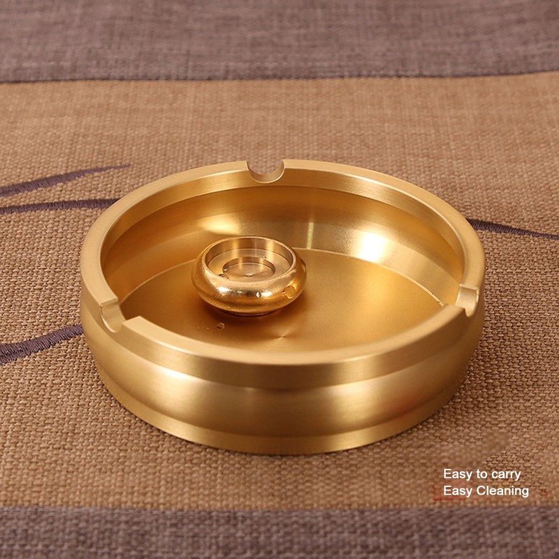 Brass Ashtray Handcrafted Modern Stylish Style Easy Cleaning Portable Decorative