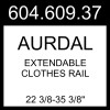 IKEA AURDAL Extendable Clothes Rail White 22 3/8-35 3/8" 604.609.37