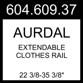IKEA AURDAL Extendable Clothes Rail White  22 3/8-35 3/8" 604.609.37