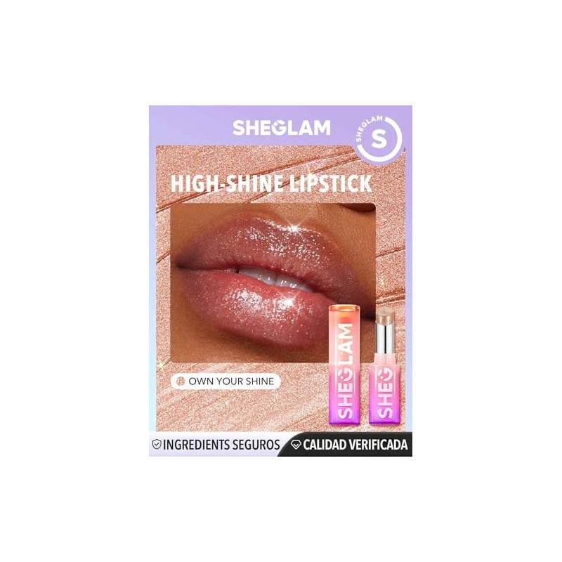 SHEGLAM Lápiz Labial Varios Tonos Efecto Espejo (Own your shine,