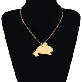 TIZURO Stainless Steel 18K Gold Sliver Plated Matching Couple Cute Bunny Necklace Rabbit Aniamls Chains Pendant Jewellry For Women Charms Friendship Gifts (18K Gold and Silver)
