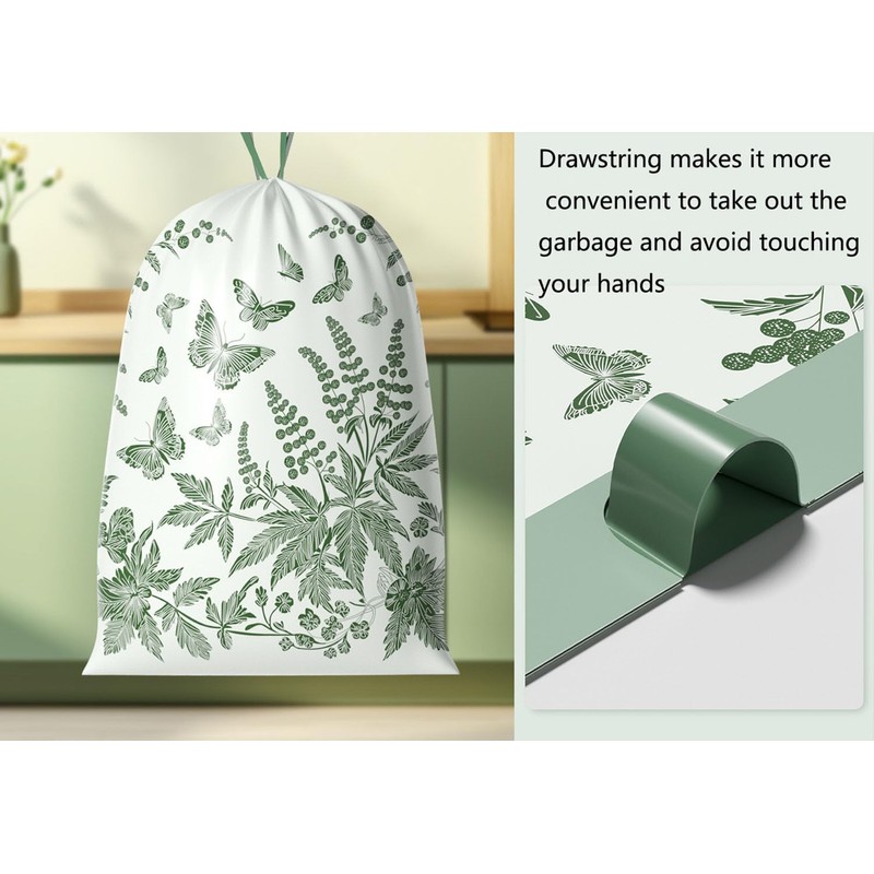 4 Gallon Small Trash Bags No-Tearing Drawstring 1.1 Mil Thick