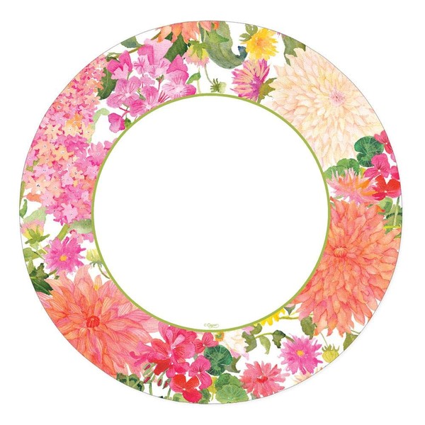 Caspari Summer Blooms Paper Dinner Plates - 16 Count