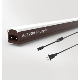 Leetdud Under Cabinet Lighting Plug in, 16 Inch 1 Pc, Linkable AC120V 3CCT 3000K/4000K/5000K Ultra Slim, LED Under Cabinet Lights for Counter Light, Kitchen, Shelf, Sink, Workshop, Desk, Bronze
