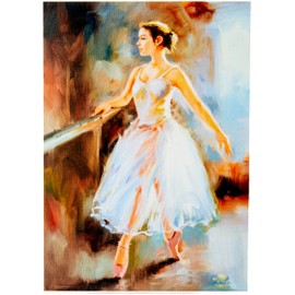 Fine Art Prints Ballet Dancing Barre Painting Greeting Card With Envelope Inside Premium Quality, Blue