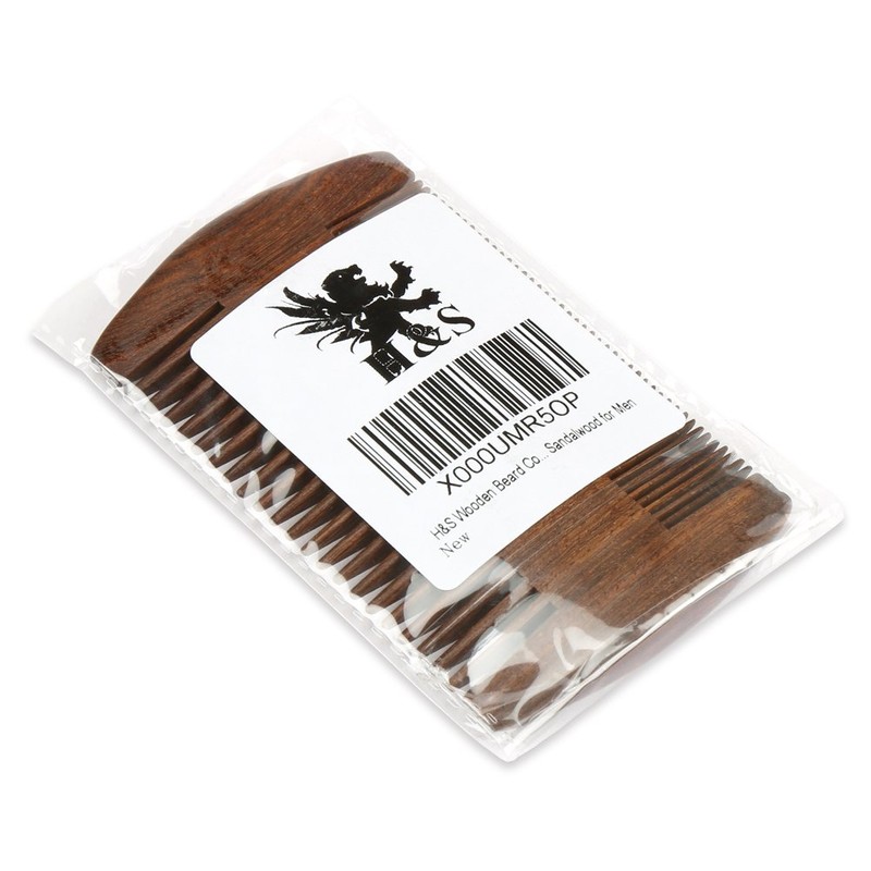 H&S Wooden Beard Comb Anti Static Moustache Pocket Comb Wood