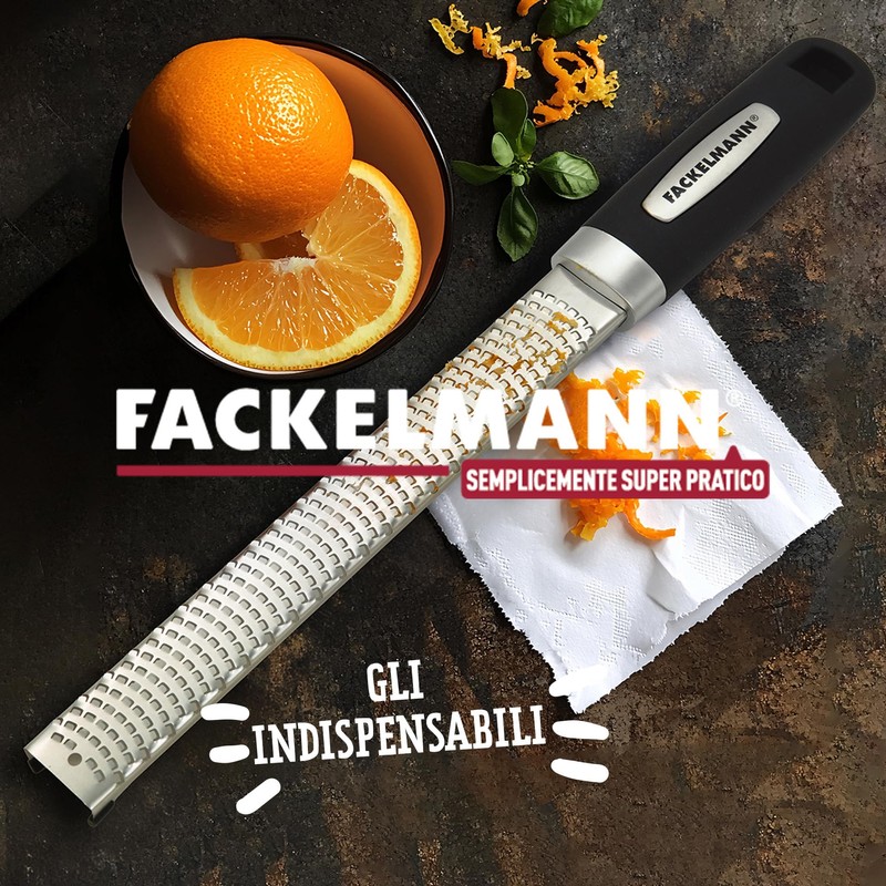 Fackelmann Grattugia lunga per formaggio, grattugia manuale per limoni, agrumi,