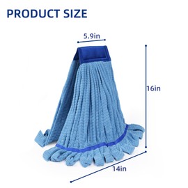 DRKLEAN Large Microfiber Tube Mop Heads,Heavy Duty Mop Head,Highly Absorbent,Commercial Mop Head Replacement,Wet Mop Heads Replacement,for Hardwood, Tile, Laminate Floors (Blue)