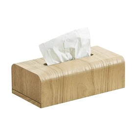 Barrimen - Wooden Tissue Box - Cosmetic Tissue Box with Ash Veneer, Sturdy Wooden Structure & Sliding Lid, Ideal for Home & Office (26 × 14 × 9.5 cm, Light Brown)