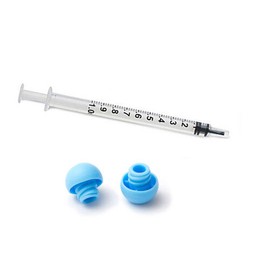 DryFur 1ml  Oral Syringes with End caps - 50 white syringes 50 BLUE Caps (No needles)