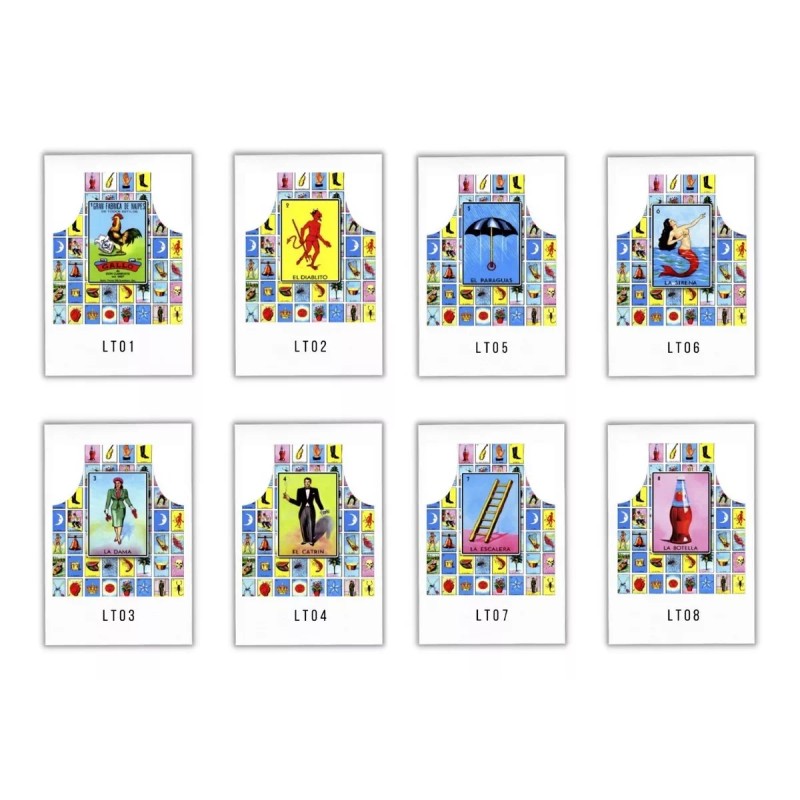 Texben 1 Mandiles Para Cocina Sublimados Lotería Mexicana