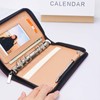Black A6 Budget Binder Zipper PU Leather Binders Cover Refillable