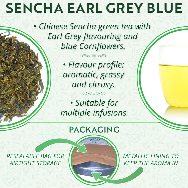 China Sencha Earl Grey Blue - Premium Green Loose Leaf