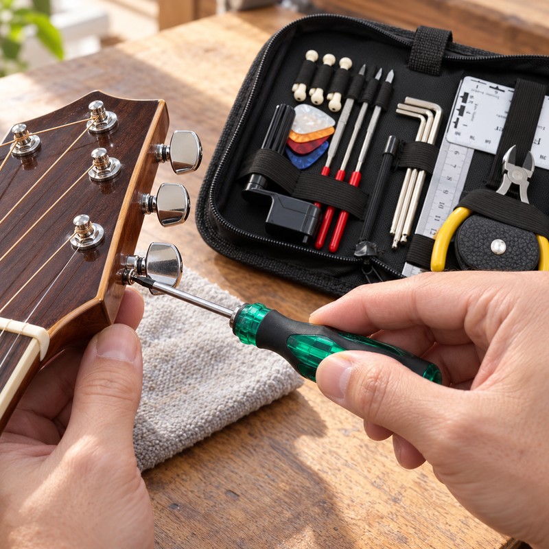 25/30-Piece Guitar Repair Tool Kit – Multi-Functional Guitar Maintenance Toolbox