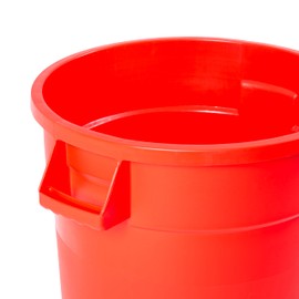 PRO&Family 20 Gallon Trash Can with Lid Round Ingredient Storage Containers Recycling Bin Kitchen Garbage Can Office Garbage Can Trash Barrel Plastic Barrel Yard Waste Bin Outdoor Trashcan (1, Red)