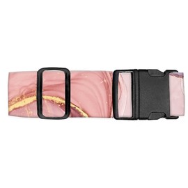 Luggitime Luggage Straps for Suitcases Travel Belt Accessories, Cute Suitcase Strap, Adjustable Luggage Belt Strap, Heavy Duty with Quick-Release Buckle Luggage Strap Pink Marble