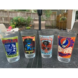 Grateful Dead 4 Pack Pint Glass - Grateful Dead Beer Glasses Father's Day Gift