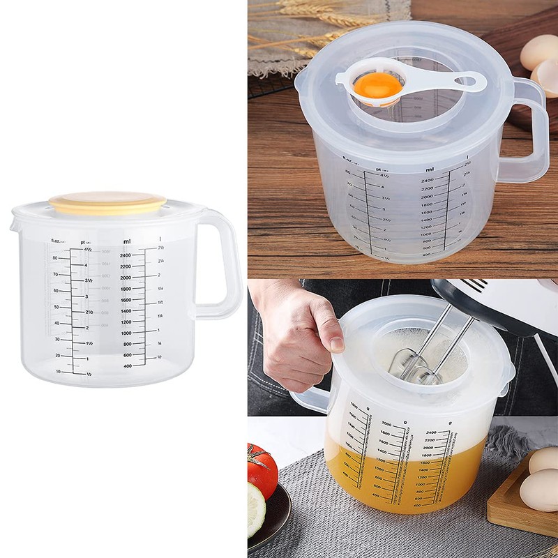 HUANIZI 1 x 2.5L Mixing Bowl with Lid, Transparent Mixing