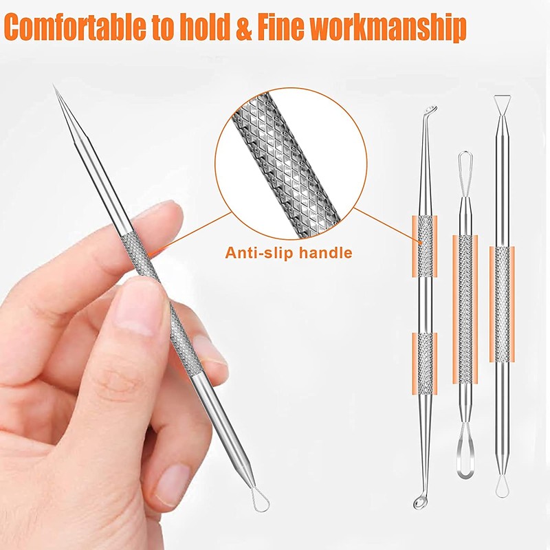 2022 Latest 15 Piece Pimple Popper Tool Set, Blackhead Remover,