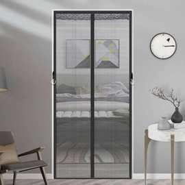 Jansol Magnetic Screen Door Mosquito Net for Entrance & Interior Doors Screen Door Black Small