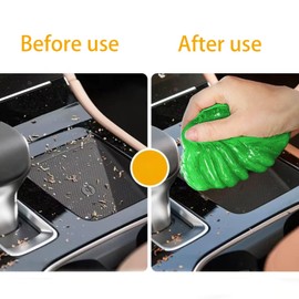 jizhaoshangchengk jizhaoshangchengk Car Cleaning Gel,2 Pack Green Car Cleaning Putty,Reusable Car Interior Air Vent Dust Cleaner Slime Putty for Printers, Camera, Calculator, Keyboard
