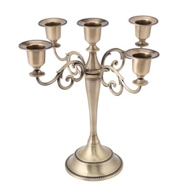 Elegante Soporte para candelabro, 5 Brazos de aleación Candelabra Estilo Europeo Candelabro de Boda Evento de Boda Candelabro Decoración para el hogar (Bronce)