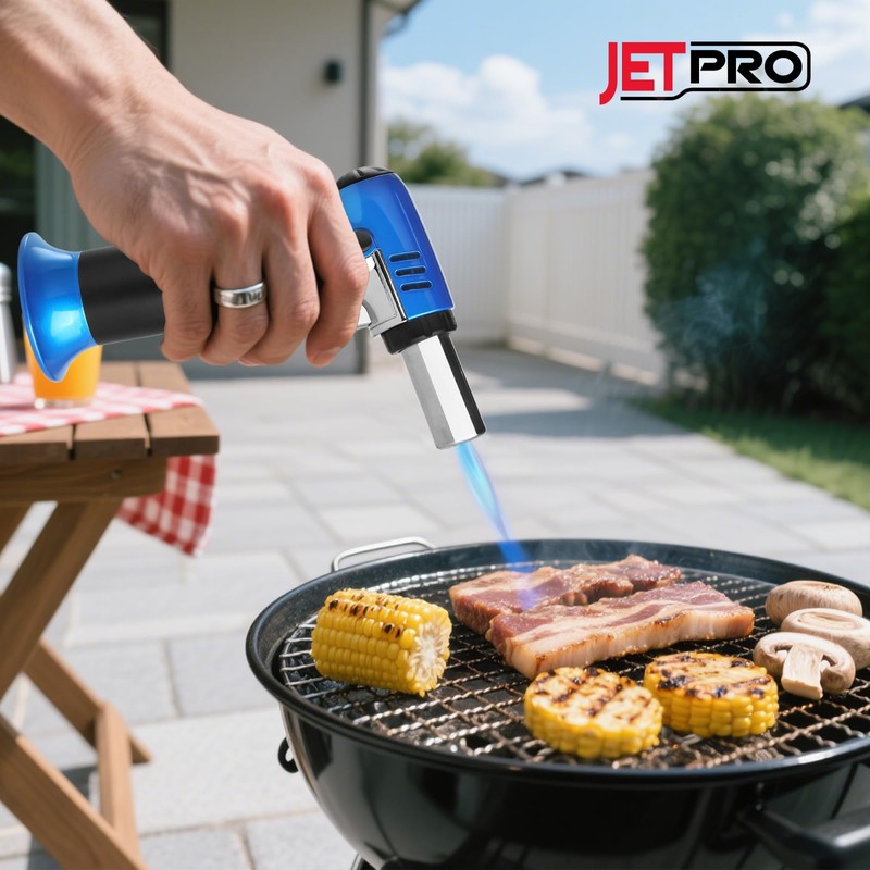 JETPRO Butane Torch Lighter Refillable with Adjustable Flame Kitchen Torch