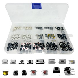 300 Pcs Micro Switch Tactile Button Tactile Push Button Switch Micro Momentary Tact Assortment Kit Micro Switch Button Assortment with a Tweezer for Car Remote Control Key (15 Values)