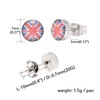 Stainless Steel British Flag Section Button Stud Earrings