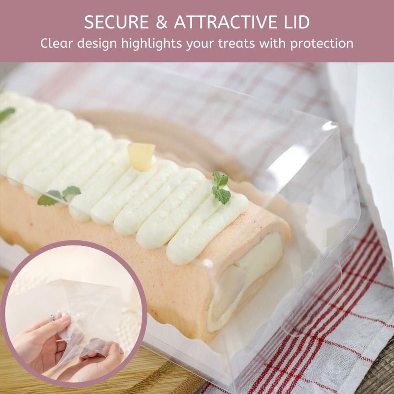 Foxegg Swiss Roll Cake Box with window Long Pumpkin Roll
