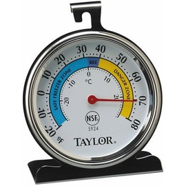 Taylor Refrigerator Thermometer -20 Deg F To 80 Deg F 3-1/4" X 3-3/4"