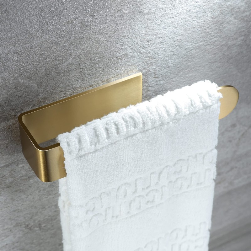 Taozun Adhesive Towel Rack/Hand Towel Holder, Gold Towel Holder for
