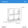 ClosetMaid 4549 Decorative Open Back 4-Cube Storage Organizer, White