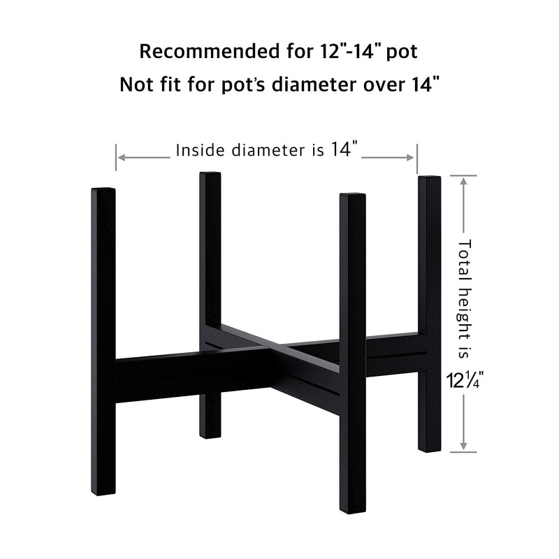 FaithLand 14" Plant Stand and 14" Gray Pot Bundle