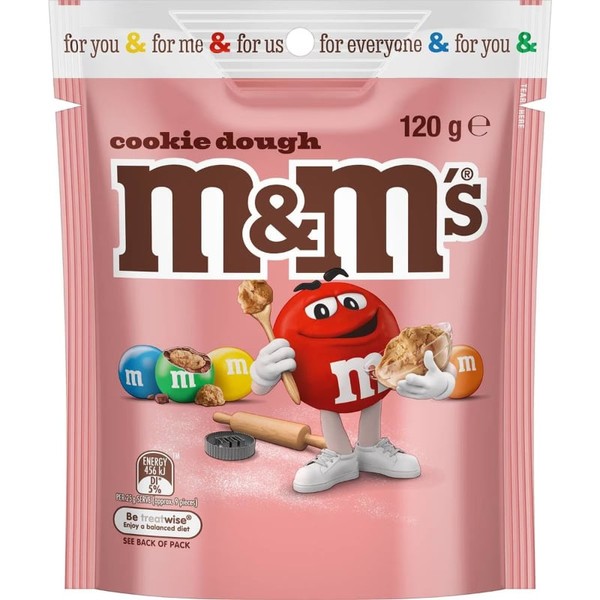 Mars M&ms Milk Chocolate Cookie Dough Snack & Share Bag 120g