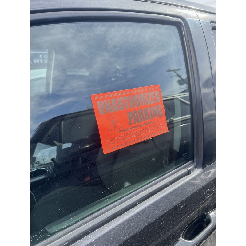 Unauthorized Parking Parking Violator Labels, 100 Total Labels per Roll