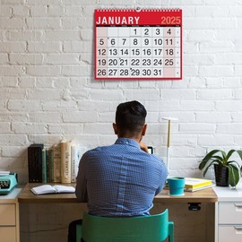 Zopper -2025 Calendar Easy Month To View,Planners & Personal Organisers, Wall Planners,Holidays and Notable Dates,Wall Planner Spiral Bound for Home Business Office School